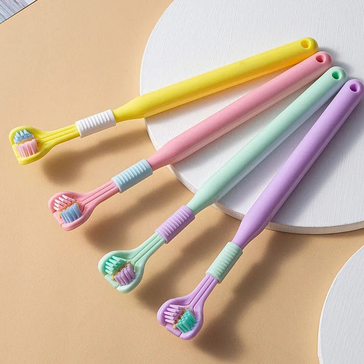 Three Sided Soft Hair Toothbrush for Adults & Children