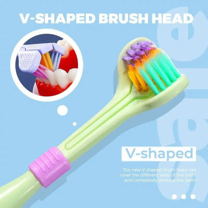 Three Sided Soft Hair Toothbrush  for Adults & Children